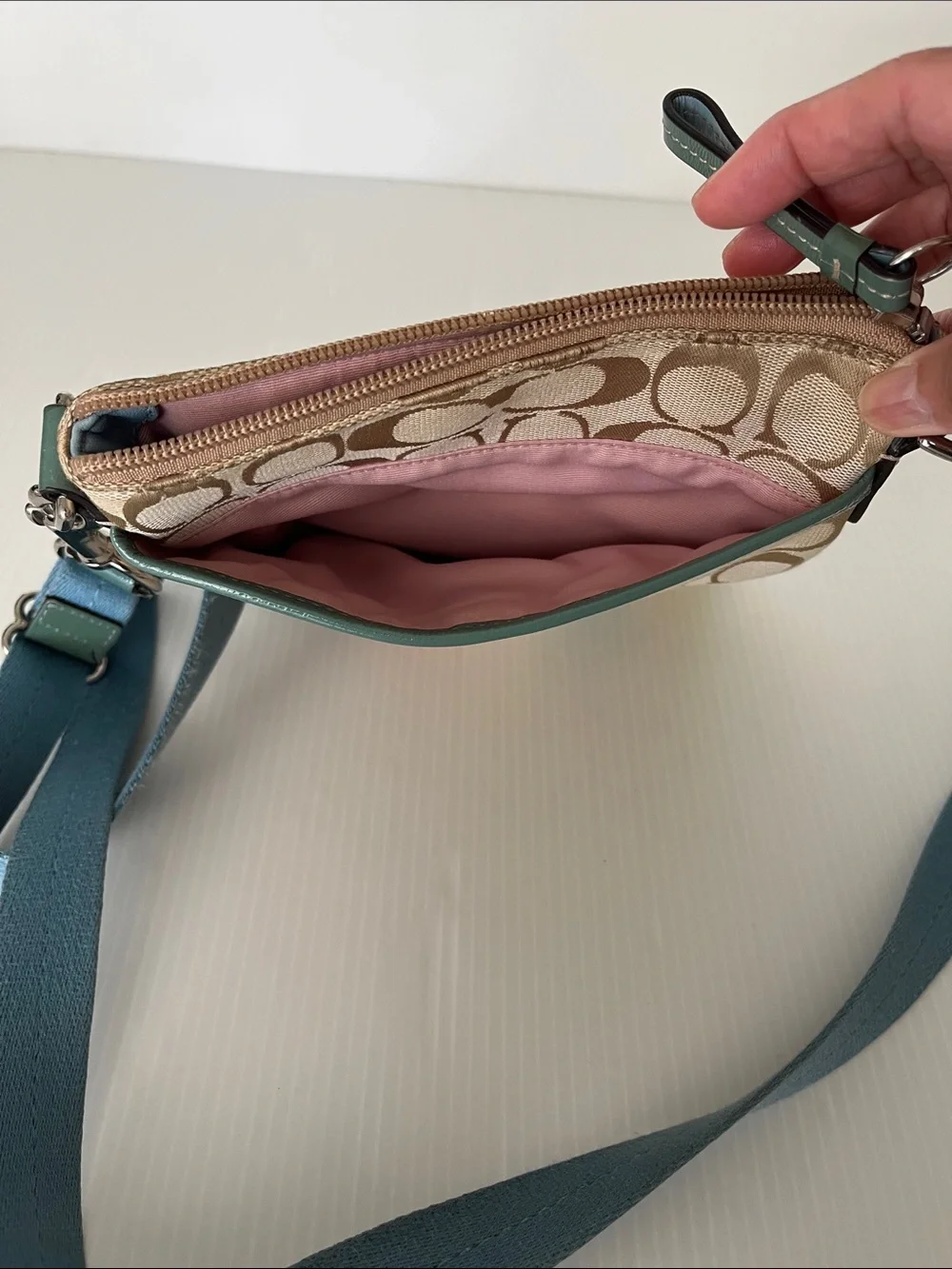 Women/Kids Vintage Coach Signature C Print Crossbody Bag